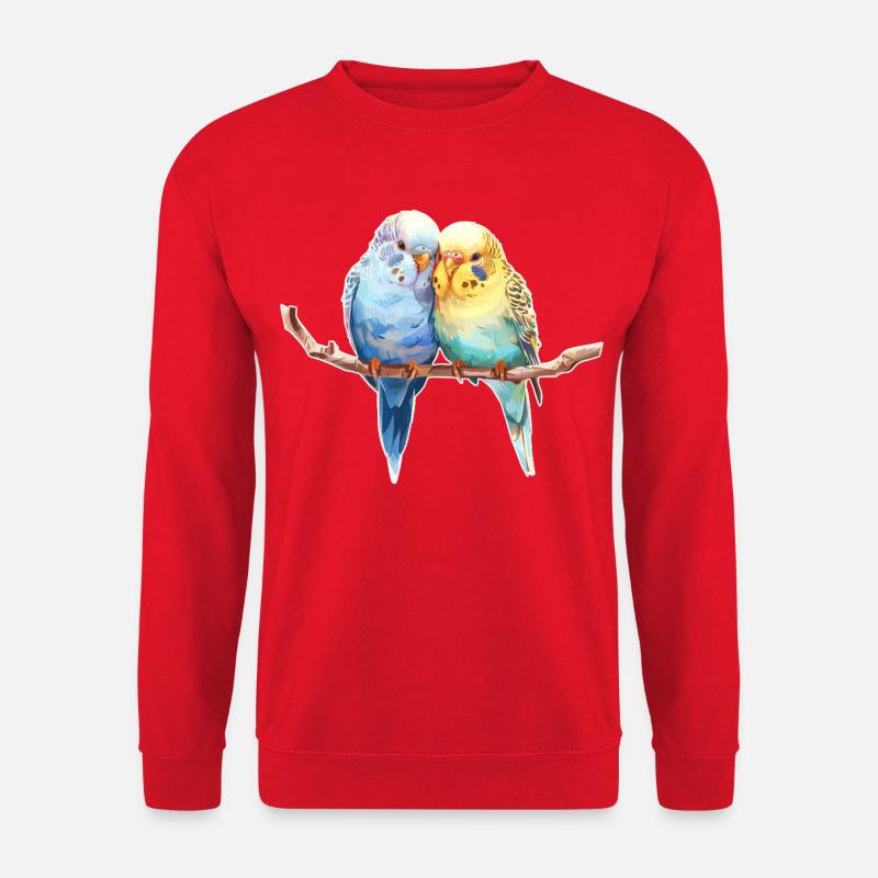 Paire de perruches - Sweat-shirt Unisexe - rouge