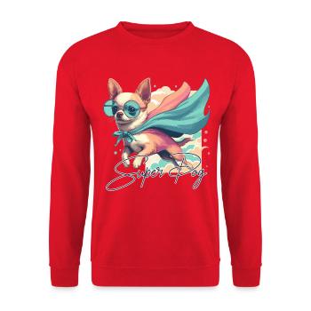 Super chien Chihuahua héros Cape Chi Chis cadeau - Sweat-shirt Unisexe - rouge - Devant - Alina (178cm) & Michal (187cm)