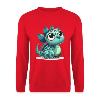 Stegosaurus Baby Dino Babydino Dinobaby Gift - Unisex Sweatshirt - red - Front - Alina (178cm) & Michal (187cm)