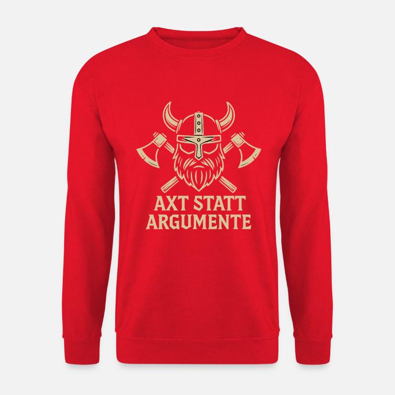 Viking Axt statt Argumente - Unisex Pullover - Rot