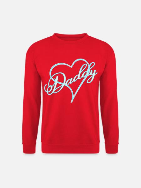 Daddy mit Herz Junge blau - Unisex Pullover - Rot