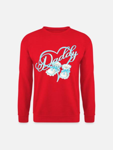 Daddy mit Herz Junge Babyschuhe blau - Unisex Pullover - Rot