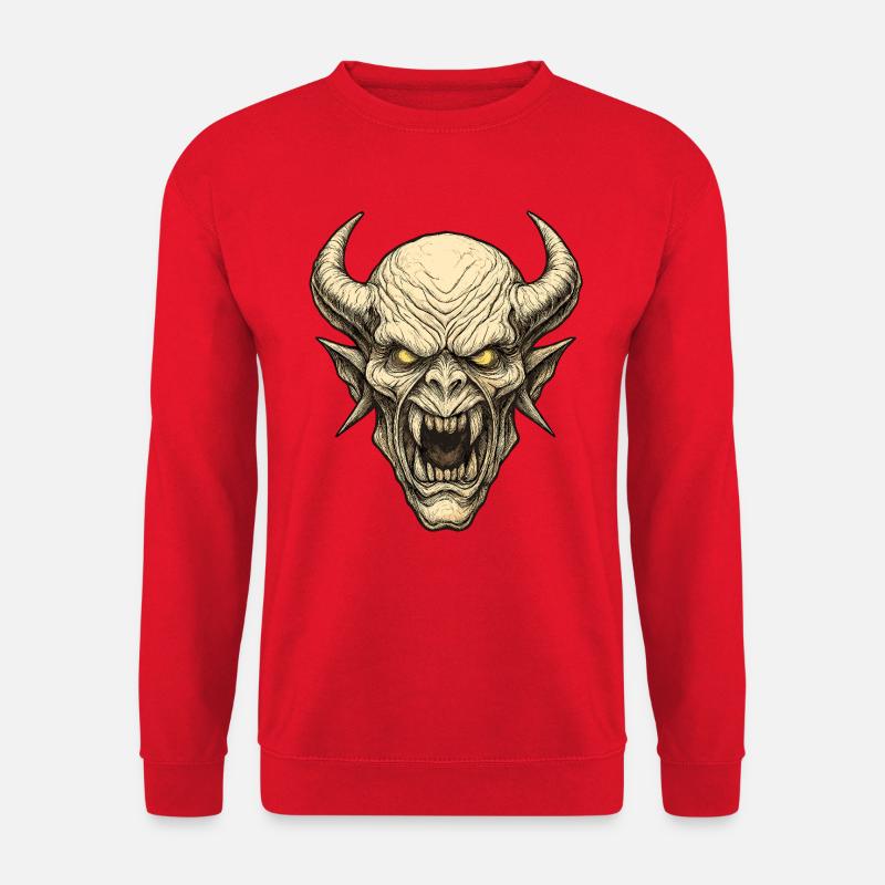 Dämonenmaske Hornenkopf - Unisex Pullover - Rot