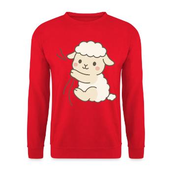 Cuddle Lamb Love - Unisex Pullover - Rot - Vorne - Alina (178cm) & Michal (187cm)