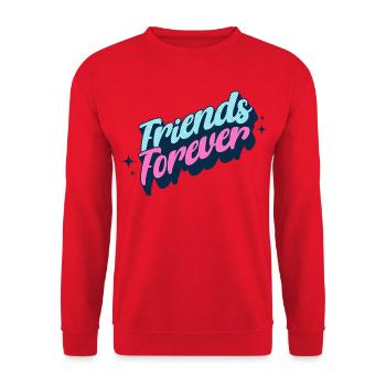 Friends Forever Retro Neon Script - Unisex Sweatshirt - red - Front - Alina (178cm) & Michal (187cm)