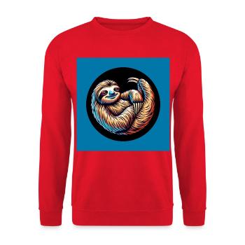 Cool bleiben immer mit der Ruhe - Unisex Pullover - Rot - Vorne - Alina (178cm) & Michal (187cm)