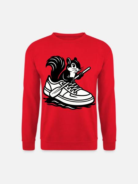 Squirrel in sneakers! - Unisex Sweatshirt - red