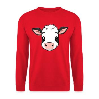 Cow - Unisex Sweatshirt - red - Front - Alina (178cm) & Michal (187cm)