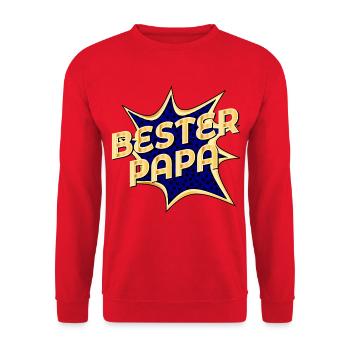 KOMPLIMENTE VATERTAG PAPA - Unisex Pullover - Rot - Vorne - Alina (178cm) & Michal (187cm)