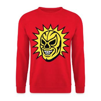 Mexican Mask / Lucha Libre - Unisex Pullover - Rot - Vorne - Alina (178cm) & Michal (187cm)