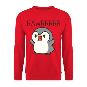 Süßer Pinguin Kostüm brüllen Cartoon Chibi - Unisex Pullover - Rot - Vorne - Alina (178cm) & Michal (187cm)