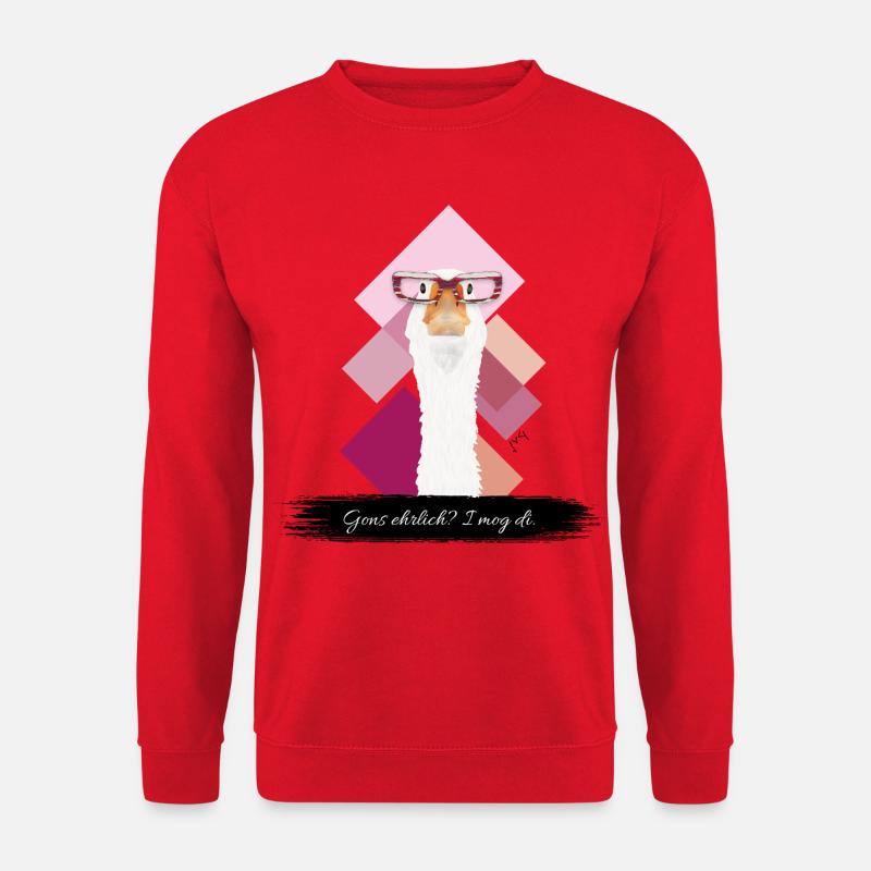JvG Gans "Gons ehrlich? I mog di." - Unisex Pullover - Rot
