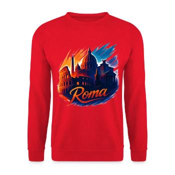 Rome Roma Capital Italy Silhouette Gift - Unisex Sweatshirt - red - Front - Alina (178cm) & Michal (187cm)
