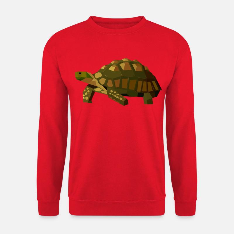 Geometric Turtle - Animal Low Poly - Unisex Sweatshirt - red