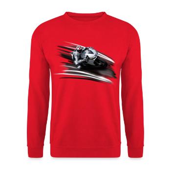 Motorrad - Unisex Pullover - Rot - Vorne - Alina (178cm) & Michal (187cm)