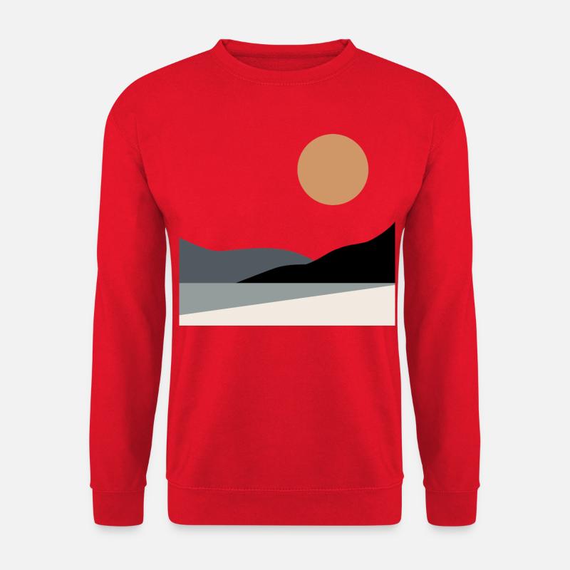 Abstrakte Landschaft - Unisex Pullover - Rot