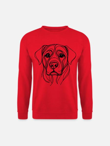 Dog_line_art_1 - Unisex Pullover - Rot