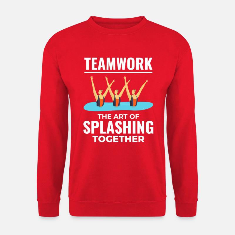 Teamwork Spritzwasser Design Synchronschwimmen - Unisex Pullover - Rot