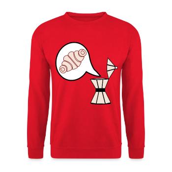 ESPRESSO COFFEE FRANZBRÖTCHEN - Unisex Sweatshirt - red - Front - Alina (178cm) & Michal (187cm)