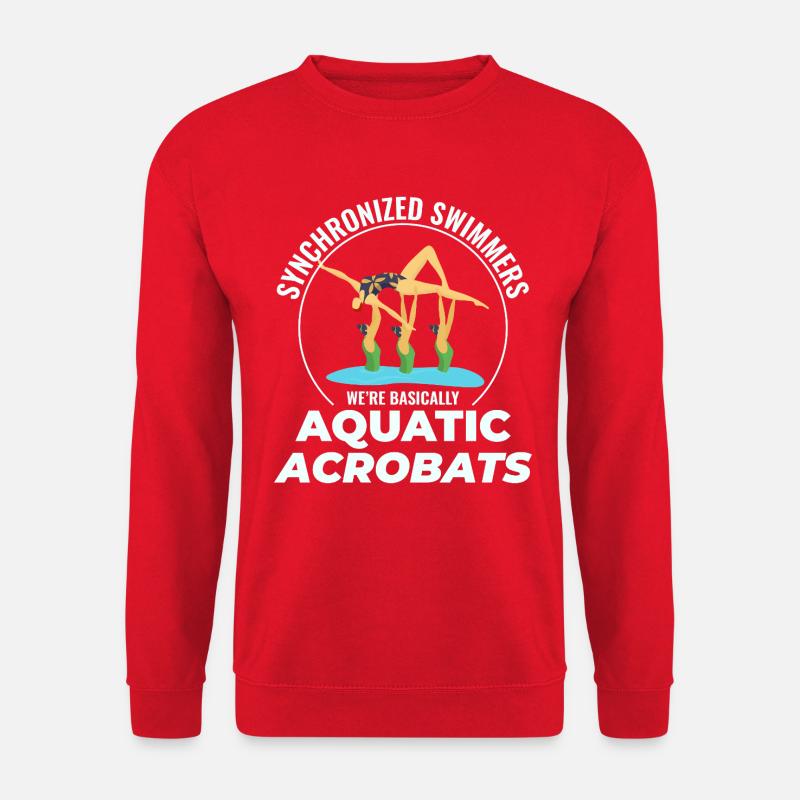 Wasserakrobaten Synchronschwimmen Humor - Unisex Pullover - Rot