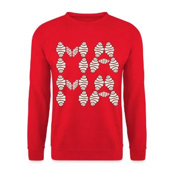 FRANZBRÖTCHEN HAMBURG MAMA - Unisex Pullover - Rot - Vorne - Alina (178cm) & Michal (187cm)