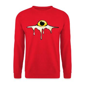 Fried Eye – Sunny Side Creepy - Unisex Sweatshirt - red - Front - Alina (178cm) & Michal (187cm)