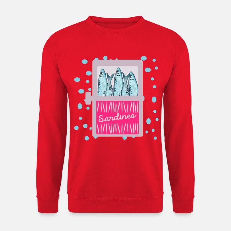 FISCHDOSE SARDINEN FISCHE DOSE - Unisex Pullover - Rot