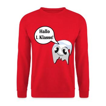 School enrolment school child 1st grade primary school Geist - Unisex Sweatshirt - red - Front - Alina (178cm) & Michal (187cm)
