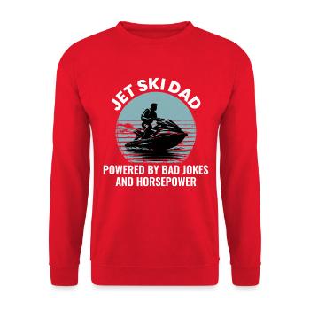 Jetski Papa Witz Liebhaber Sommer - Unisex Pullover - Rot - Vorne - Alina (178cm) & Michal (187cm)