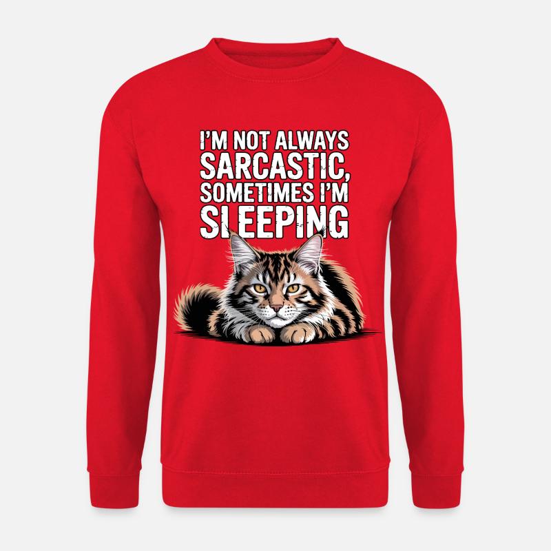 Sarkastischer Katzenschlaf - Unisex Pullover - Rot
