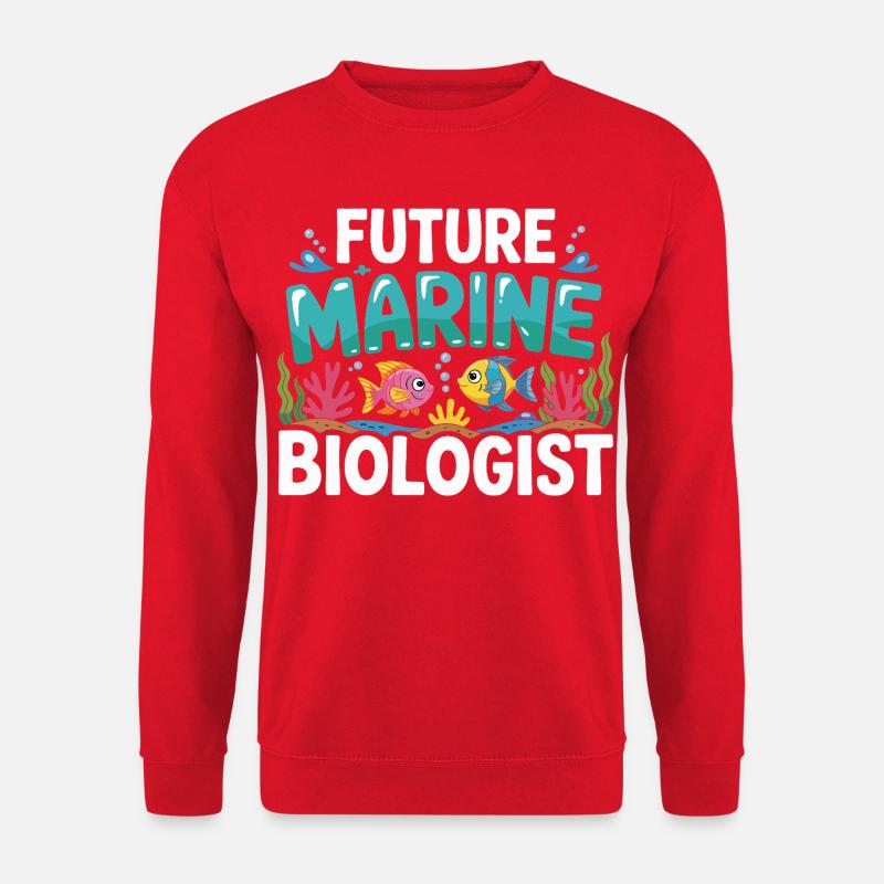 Future Marine Biologist with Fish - Unisex Sweatshirt - red