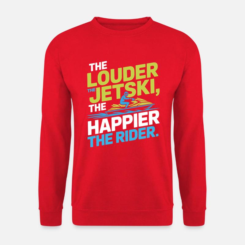 Je lauter der Jetski-Fahrer - Unisex Pullover - Rot
