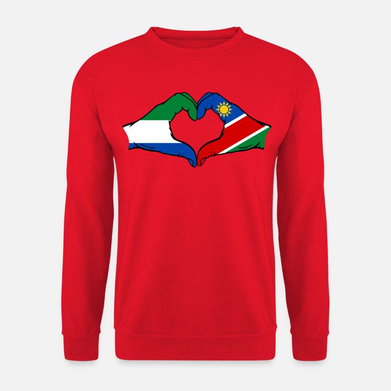 Sierra Leone Namibia Flag Hands Heart - Unisex Sweatshirt - red