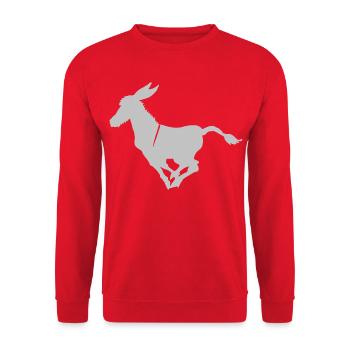 Cute donkey gift idea for donkey friends - Unisex Sweatshirt - red - Front - Alina (178cm) & Michal (187cm)