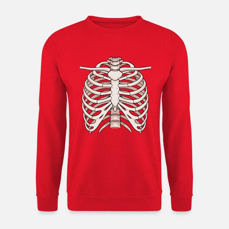 Anatomisches Brustbein und Rippenstruktur - Unisex Pullover - Rot