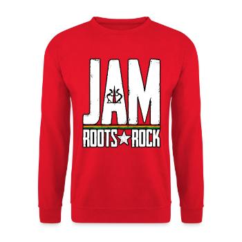 JAM Roots Rock Reggae Design - Unisex Sweatshirt - red - Front - Alina (178cm) & Michal (187cm)