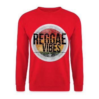 Ambiance reggae, design rétro - Sweat-shirt Unisexe - rouge - Devant - Alina (178cm) & Michal (187cm)