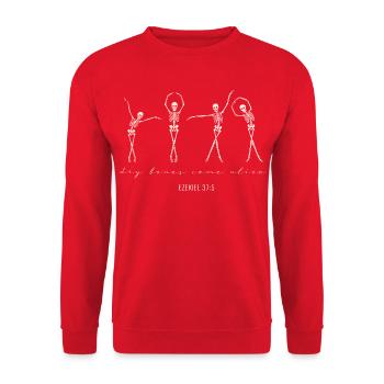 Motif de danse squelette pour Halloween et fête - Sweat-shirt Unisexe - rouge - Devant - Alina (178cm) & Michal (187cm)