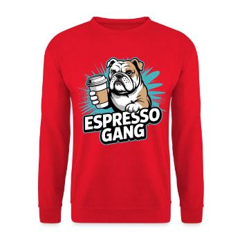 Espresso Gang Bulldog - Sweat-shirt Unisexe - rouge - Devant - Alina (178cm) & Michal (187cm)