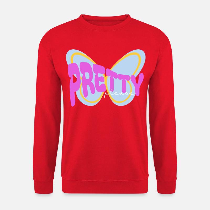 "Pretty please" sarcastic print design - Unisex Sweatshirt - red