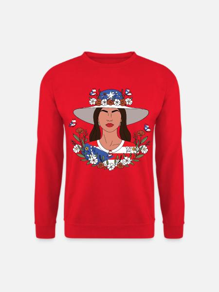 Wildblumen Puerto-Ricanisches Mädchen - Unisex Pullover - Rot