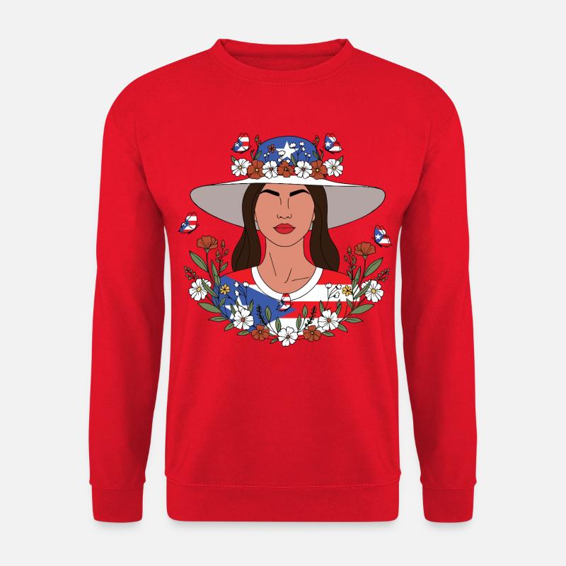 Wildblumen Puerto-Ricanisches Mädchen - Unisex Pullover - Rot