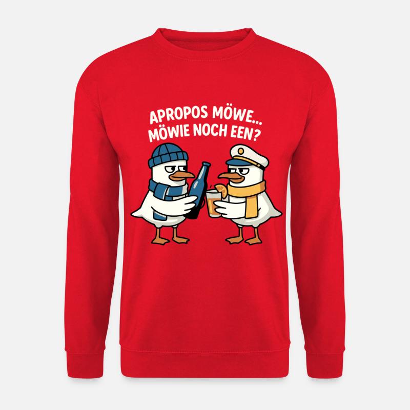 Möwe Motiv - Unisex Pullover - Rot