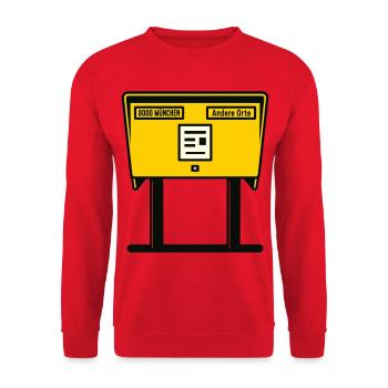 München Gelber Briefkasten - Unisex Pullover - Rot - Vorne - Alina (178cm) & Michal (187cm)