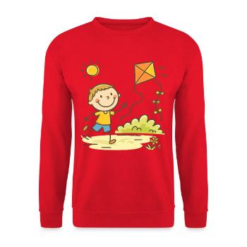 Sunny Day Kite Joy Kid - Unisex Sweatshirt - red - Front - Alina (178cm) & Michal (187cm)