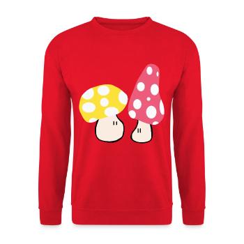 Herbstliche Pilze - Unisex Pullover - Rot - Vorne - Alina (178cm) & Michal (187cm)