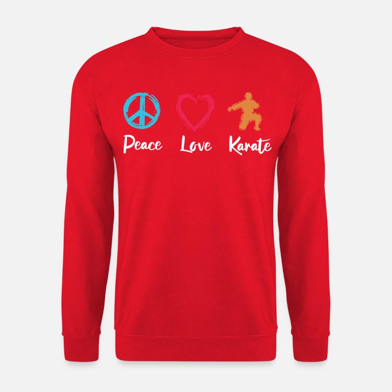 Frieden Liebe Karate - Unisex Pullover - Rot