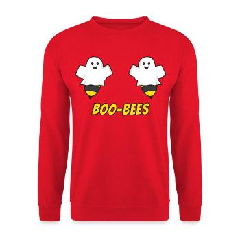 Boo-Bees Gespenster Bienen Haloween - Unisex Pullover - Rot - Vorne - Alina (178cm) & Michal (187cm)