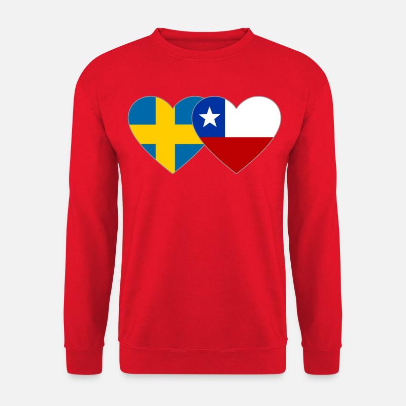 Schweden Chile Flagge Herz - Unisex Pullover - Rot