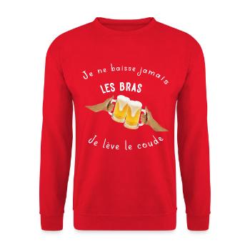 Toast bière entre amis - Sweat-shirt Unisexe - rouge - Devant - Alina (178cm) & Michal (187cm)